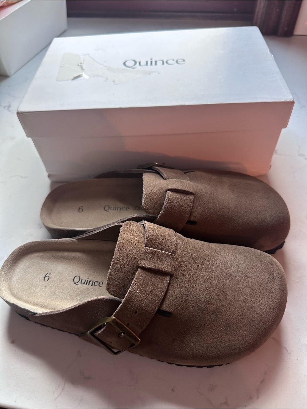 Quince Brown Slip-On Clogs with Buckle